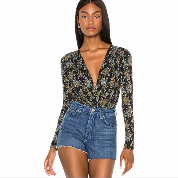 Free People Intimately Floral Long Sleeve Bodysuit – Size Large - Picture 2 of 5